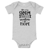 After every storm there is a rainbow of hope Baby short sleeve one piece