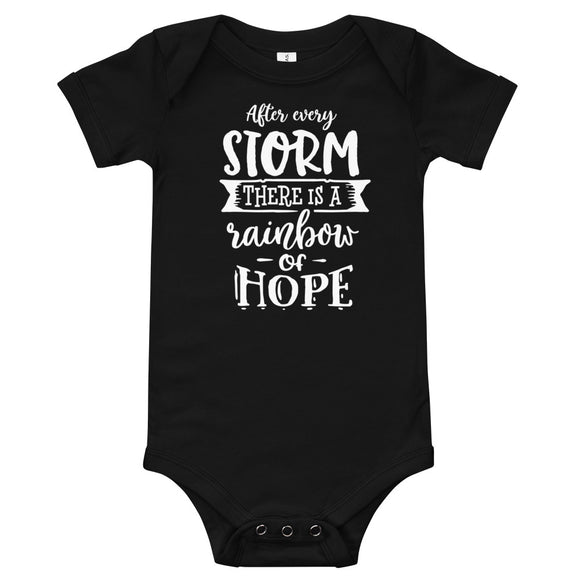 After every storm there is a rainbow of hope Baby short sleeve one piece