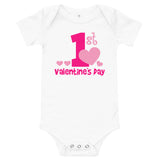 1st Valentine's Day Baby short sleeve one piece