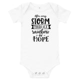 After every storm there is a rainbow of hope Baby short sleeve one piece