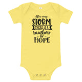 After every storm there is a rainbow of hope Baby short sleeve one piece