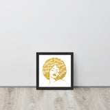 Afro Queen Gold Framed poster
