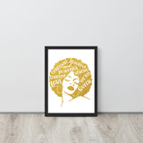 Afro Queen Gold Framed poster