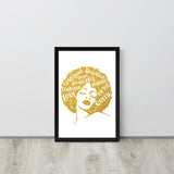 Afro Queen Gold Framed poster