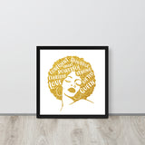 Afro Queen Gold Framed poster