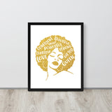Afro Queen Gold Framed poster