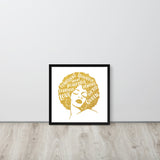 Afro Queen Gold Framed poster