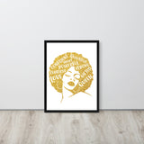 Afro Queen Gold Framed poster