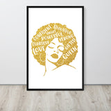 Afro Queen Gold Framed poster