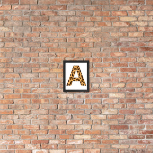 Letter A Animal Print Framed poster