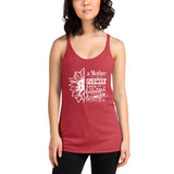A mother is like flower each one beautiful and unique Women's Racerback Tank