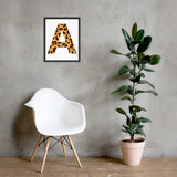 Letter A Animal Print Framed poster