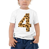 4th birthday Animal Print Toddler Short Sleeve Tee