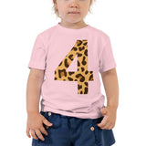4th birthday Animal Print Toddler Short Sleeve Tee