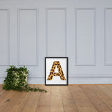 Letter A Animal Print Framed poster