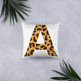 Letter A Leopard Basic Pillow