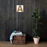 Letter A Leopard Canvas