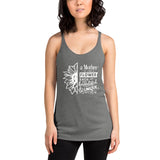A mother is like flower each one beautiful and unique Women's Racerback Tank