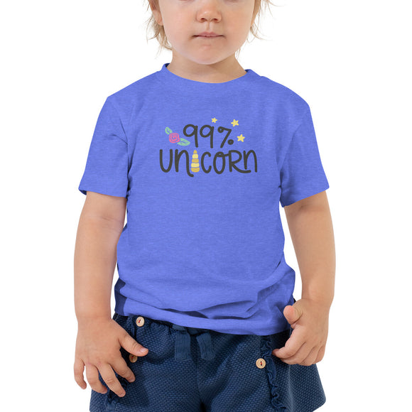99% Unicorn Toddler Short Sleeve Tee