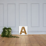 Letter A Leopard Canvas