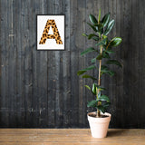 Letter A Animal Print Framed poster
