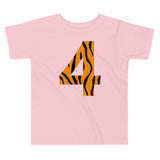 4th Birthday Tiger Toddler Short Sleeve Tee