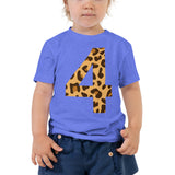 4th birthday Animal Print Toddler Short Sleeve Tee
