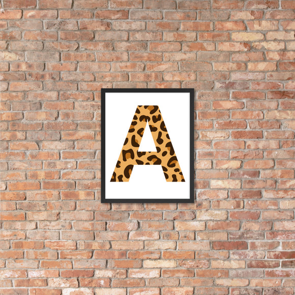 Letter A Animal Print Framed poster