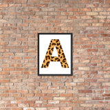 Letter A Animal Print Framed poster