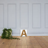 Letter A Leopard Canvas