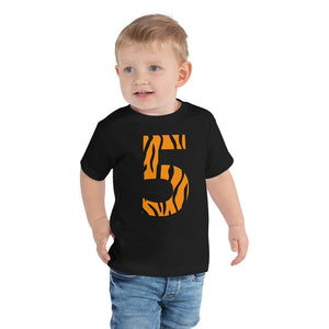 5th Birthday Tiger Toddler Short Sleeve Tee