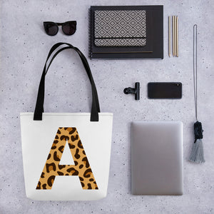 Letter A Leopard Tote bag