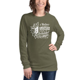 A mother is like a flower each one beautiful and unique Unisex Long Sleeve Tee