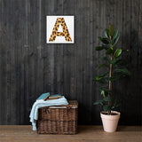 Letter A Leopard Canvas