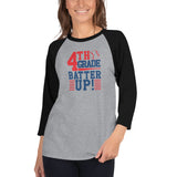 4th Grade Batter Up Adult 3/4 sleeve raglan shirt