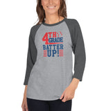 4th Grade Batter Up Adult 3/4 sleeve raglan shirt