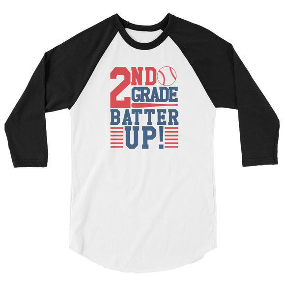 2nd Grade Batter Up 3/4 sleeve raglan shirt