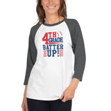 4th Grade Batter Up Adult 3/4 sleeve raglan shirt