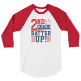 2nd Grade Batter Up 3/4 sleeve raglan shirt