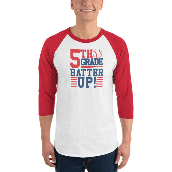 5th Grade Batter Up Adult 3/4 sleeve raglan shirt