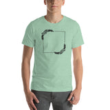 2 Roses and Square Adult Short-Sleeve Unisex T-Shirt