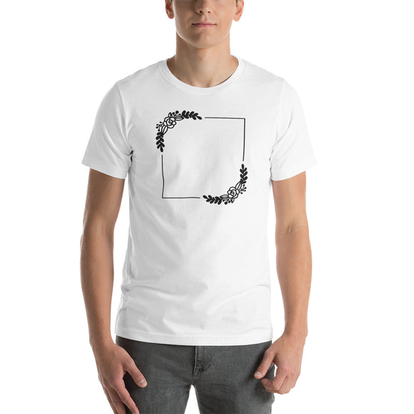 2 Roses and Square Adult Short-Sleeve Unisex T-Shirt