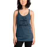 I run on coffee and sarcasm Women's Racerback Tank