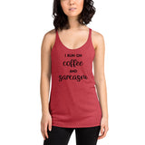 I run on coffee and sarcasm Women's Racerback Tank