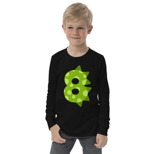 8th Birthday Dinosaur Youth long sleeve tee