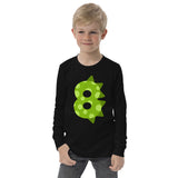 8th Birthday Dinosaur Youth long sleeve tee