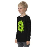 8th Birthday Dinosaur Youth long sleeve tee