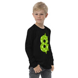 8th Birthday Dinosaur Youth long sleeve tee