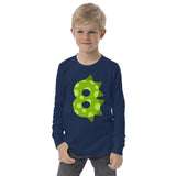 8th Birthday Dinosaur Youth long sleeve tee