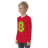 8th Birthday Dinosaur Youth long sleeve tee
